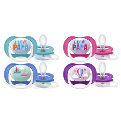 Philips Avent Philips Avent - I love Papa - Ultra Air Fopspenen - 6/18 mnd- 2 stuks