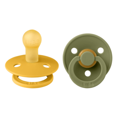 Bibs BiBS - Colour Pacifier - Stage 1 Fopspeen - 0+ maanden - 2 stuks - Honey Bee / Olive