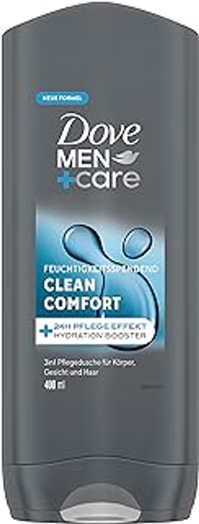 Dove Men+Care Clean Comfort 3-in-1 douchegel voor mannen, voor lichaam, gezicht en haar, verzorgende douche met 24 uur verzorgend effect, 400 ml