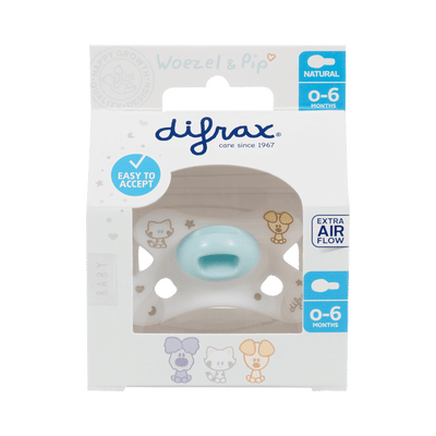 Difrax Fopspeen - Natural 20+ Maanden - Glow in the Dark - Woezel & Pip