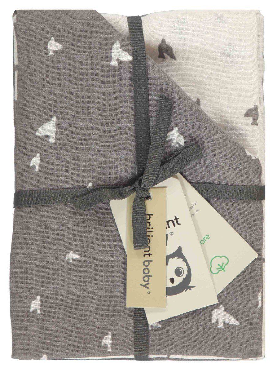 Hydrofiele Luiers Briljant Baby Birds Organic Tornado Dark Grey 4st