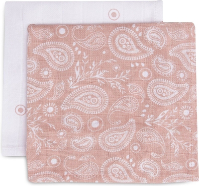 Monddoekjes Jollein Hydrofiel Paisley&Halo Rosewood 2-pack