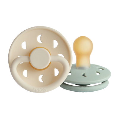 FRIGG Moon Fopspeen Cream / Sage 0-6 Mnd 2 Stuks