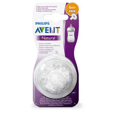 Philips Avent Natural Flesspeen 6 M+ SCF044/27 2 Stuks