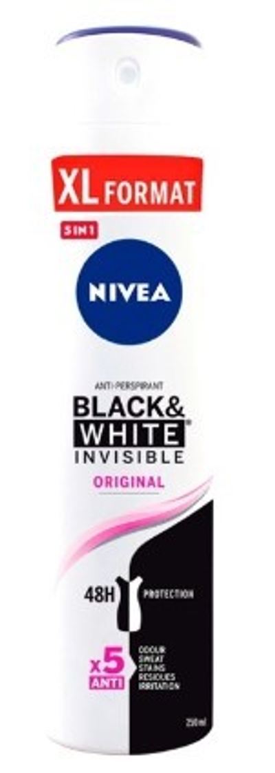Nivea - Deospray - Invisible Black & White Original - 48 Uur Lang Werkend - 250 ml