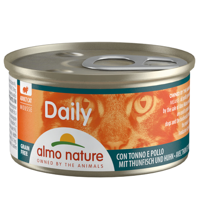 24 x 85 g Almo Nature Daily Menu - Mousse met tonijn en kip Kattenvoer -  Voordeelpakket - natvoer katten