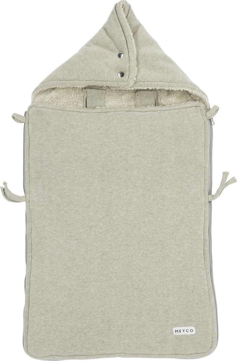 Meyco Baby Knit Basic voetenzak - sand melange - 40x82cm