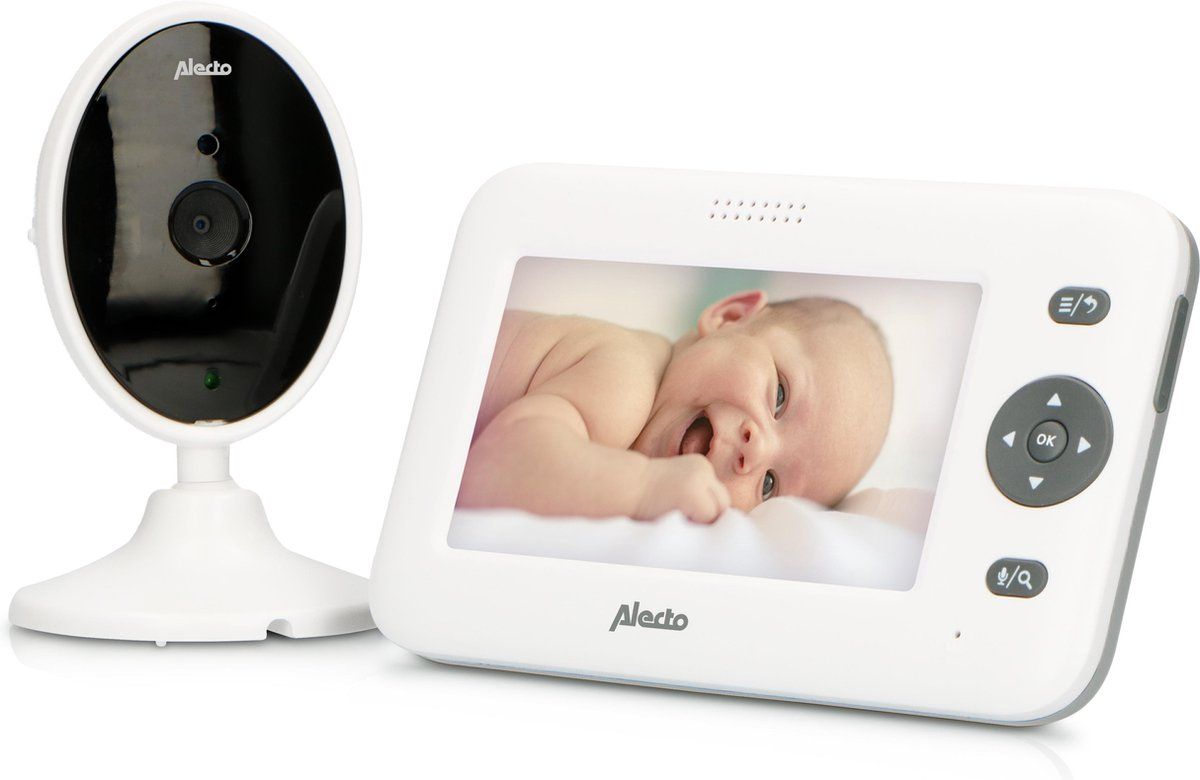 Alecto DVM-140 babyfoon met camera en 4.3" kleurenscherm, wit