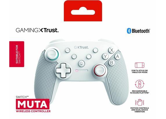 Trust GXT 1246W - Switch Controller - Draadloos - Geschikt voor Nintendo Switch - Oplaadbaar - Maximaal 15 uur speeltijd - Inclusief kabel - Wit