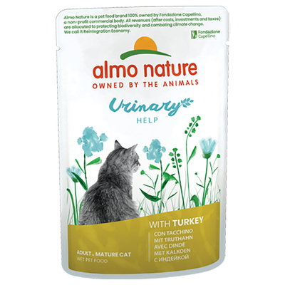 6 x 70 g Almo Nature Holistic Urinary Help met kalkoen natvoer voor katten - natvoer katten