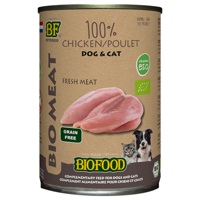 Biofood Organic Hond en Kat 100% Kip 400 gr