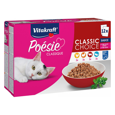 24x 85g Vitakraft Poésie Classic Sauce Gemengd Pakket Kattenvoer Nat - natvoer katten