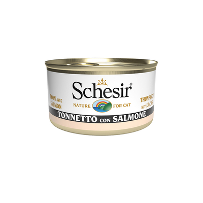 Schesir Tonijn in Gelei 6 x 85 g Kattenvoer -  Tonijn met Zalm - natvoer katten