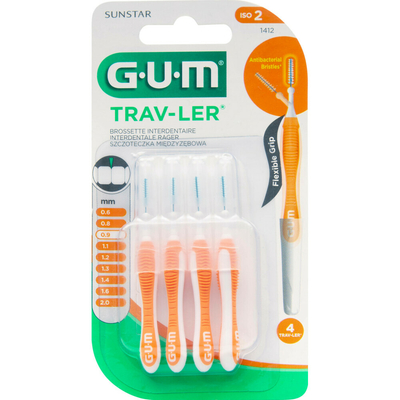 GUM Trav-Ler Ragers Oranje 0.9mm 4 stuks