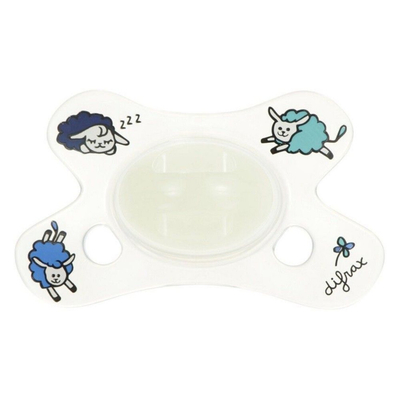 2x Difrax Fopspeen Dental 0+ mnd Glow in the Dark