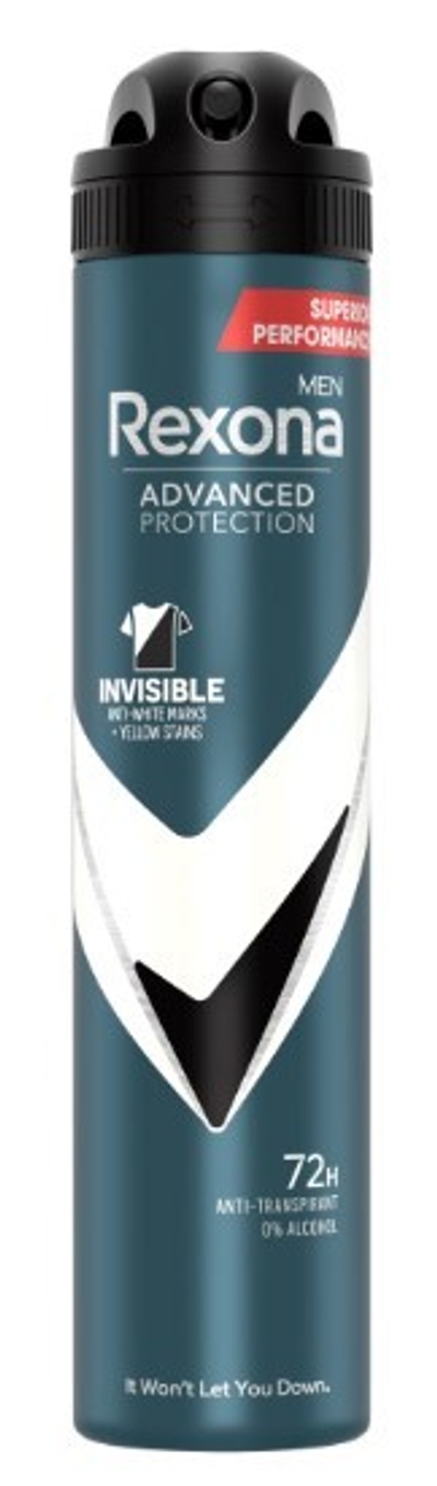 Rexona Men - Deodorant - Spray - Invisible - Anti-White Marks + Yellow Marks - 200ml