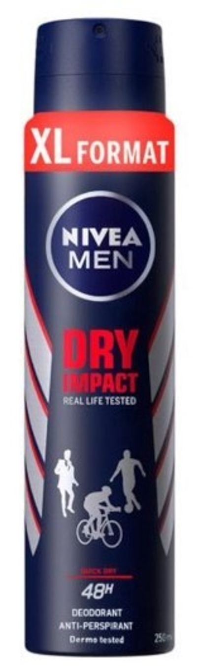 Nivea - Deospray - Men - Dry Impact - 48 Uur Lang Werkend - 250 ml