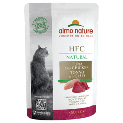 Almo Nature HFC Natural tonijn en kip natvoer kat (55 g) 6 x 55 g- natvoer katten