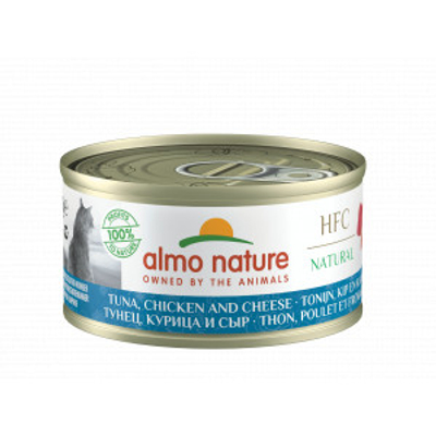 Almo Nature HFC Natural tonijn en kip met kaas natvoer kat (70 g) 12 x 70 g- natvoer katten