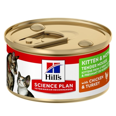 24x 85g Hill's Science Plan Kitten & Mother Tender Mousse met Kip en Kalkoen kattenvoer nat - natvoer katten