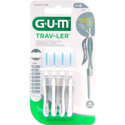 GUM Trav-Ler Ragers Grijs 2.0mm 4 stuks