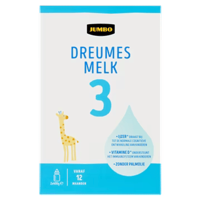 Jumbo Dreumesmelk 3 van 12 Maanden 2 x 400g
