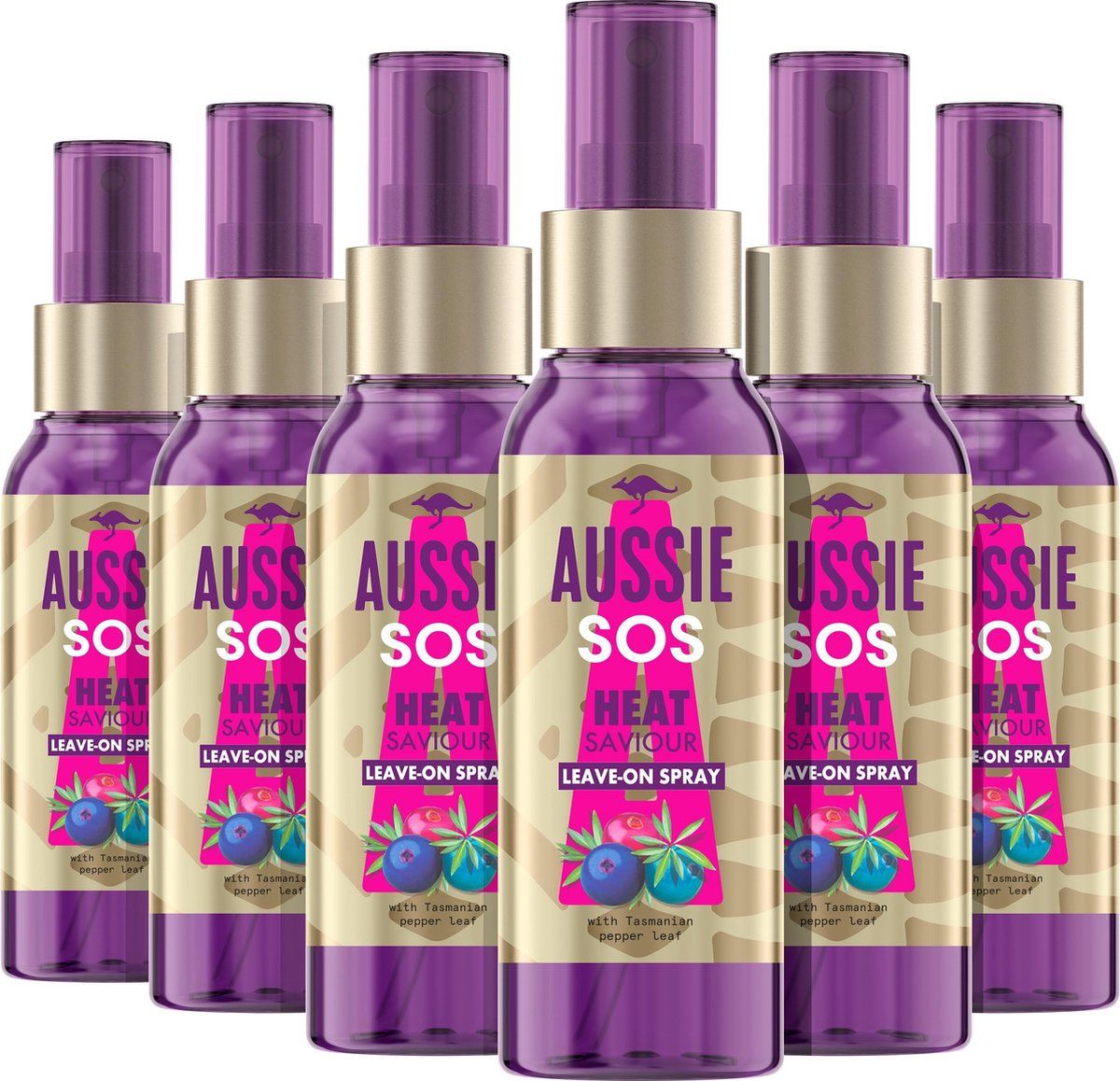 Aussie SOS Instant Heat Saviour Spray - Beschermende Haarspray  - 6 x 100 ml