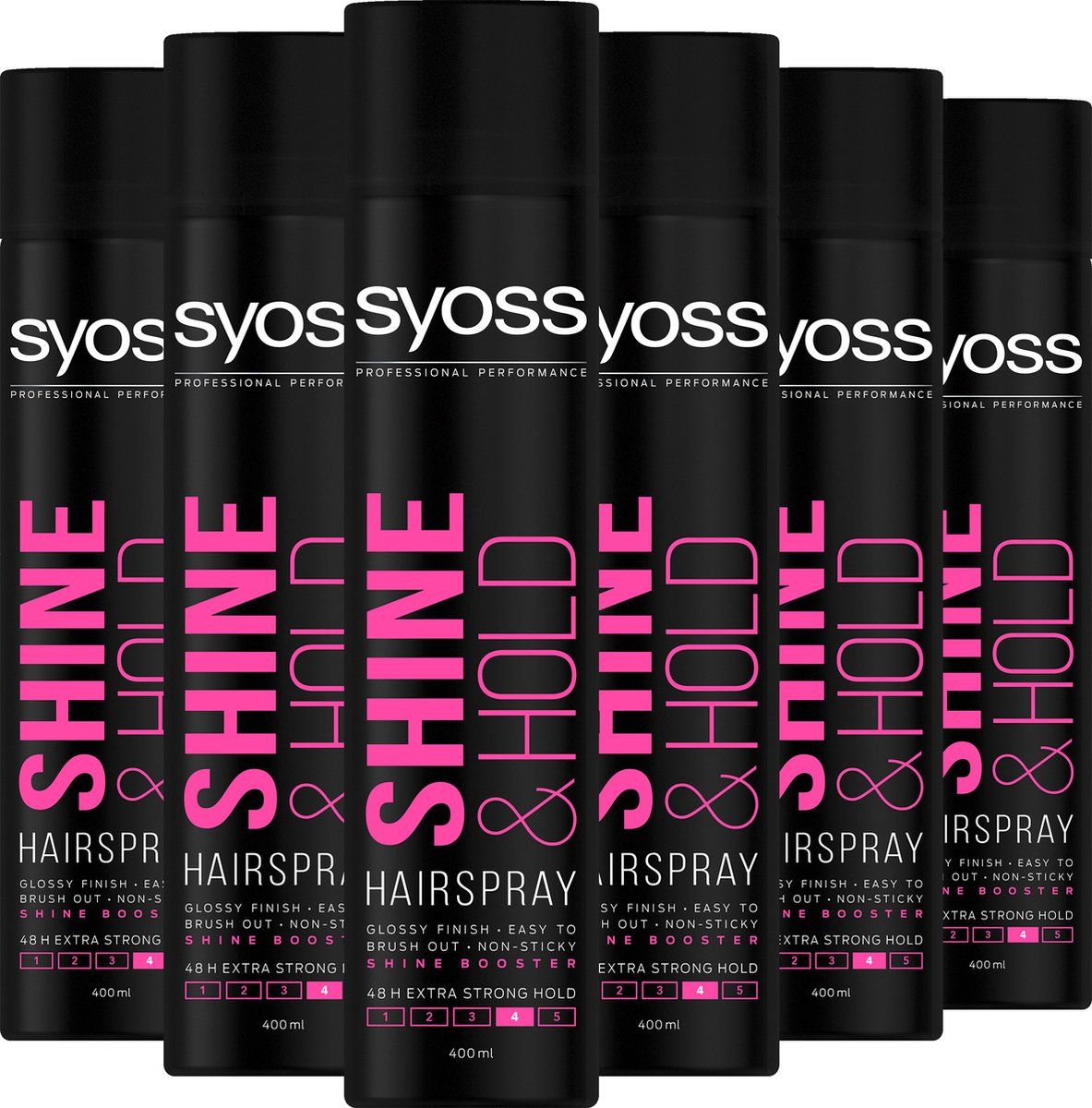 SYOSS - Shine & Hold Hairspray - Haarlak - Haarstyling  - 6x 400 ml