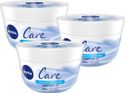 NIVEA Care Bodycrème - Crème Voor gezicht, handen en lichaam - 24 uur lang intensieve voeding : 3 x 200 ml