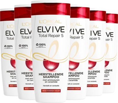 L'Oréal Paris Elvive Total Repair 5 - Shampoo - 250ml - Beschadigd haar - 6x