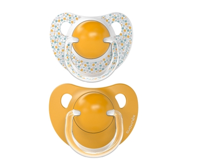 Suavinex Dreams Flat Duo Yellow 6-18m 2 stuks Silicone Fopspenen SXSDA2083300