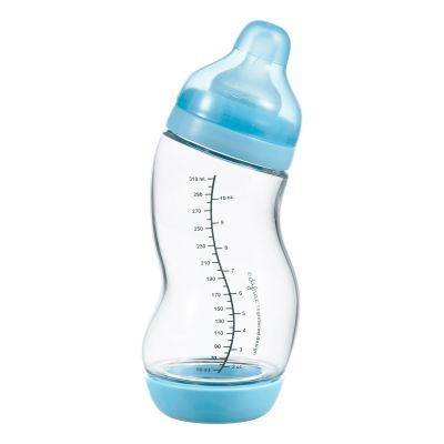 Difrax S-Babyfles Wide 310 ml Glas Blauw | 1 stuk