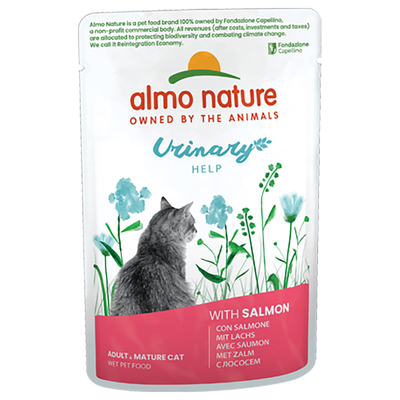 Voordeelpakket: 24x70g Almo Nature Holistic Urinary Help met Zalm Nat Kattenvoer - natvoer katten