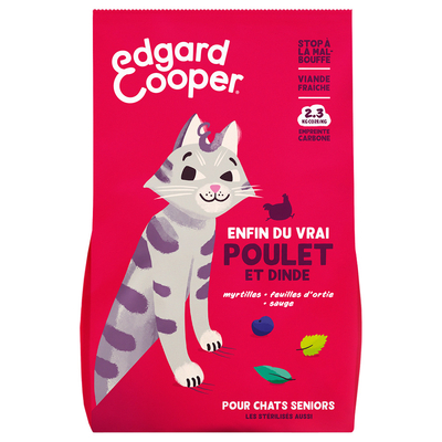 Edgard & Cooper Senior Kip & Kalkoen 2kg - kattenbrokken