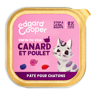6x85g Kitten Paté Eend en Kip Graanvrij Edgard & Cooper Kattenvoer - natvoer katten