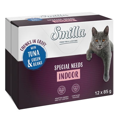 Smilla Indoor Hapjes met Groenten 12 x 85 g - met Kip en Wortels - natvoer katten