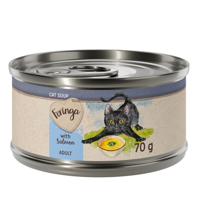 Feringa Kattensoep 12 x 70 g - Zalm - natvoer katten