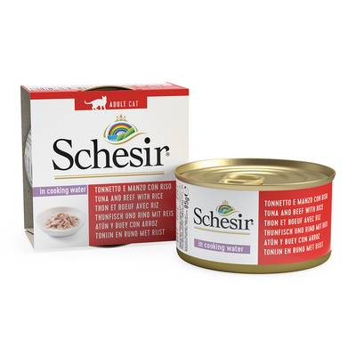 24x85g Natural met Rijst Natural Tonijn & Rund met Rijst Schesir Kattenvoer - natvoer katten
