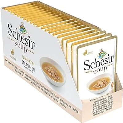 Schesir Cat Soup Wilde Buckelzalm, Kattenvoer, Soep, 20 zakjes x 85 g - natvoer katten