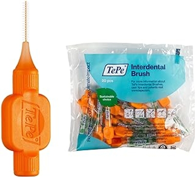 TePe Interdentale rager, Original, Oranje, 0,45mm/ISO 1, 20st, plakverwijdering, efficiënte reiniging tussen tanden en kiezen, tandfloss, voor smalle ruimtes