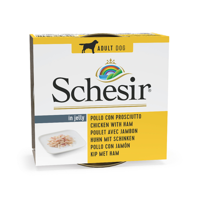 12x150g Kipfilet met Ham Schesir Hondenvoer - natvoer honden