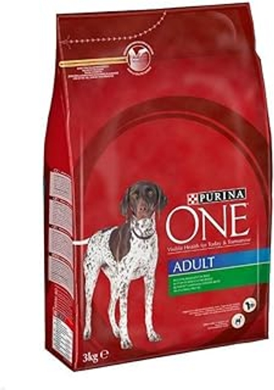 Purina One Volwassen droogvoer hond lam en rijst, 4 verpakkingen à 3 kg - hondenbrokken