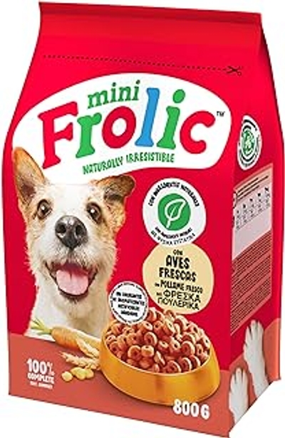 Frolic Mini droogvoer voor honden, gevogelte smaak, 5 zakjes à 800 g - hondenbrokken