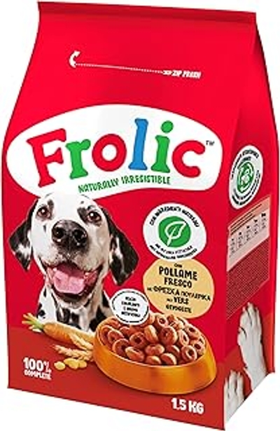 Frolic Complete lekkernijen voor honden, droogvoer met verse gevogeltesmaak, 4 zakken à 1,5 kg - hondenbrokken