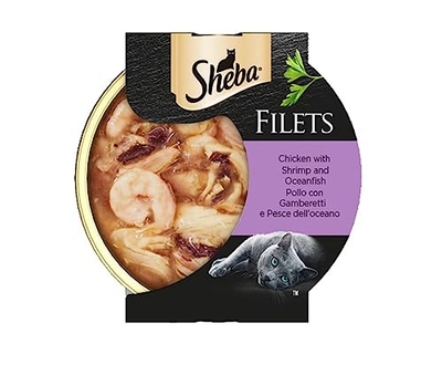 Sheba Filets met kip en garnalen, 32 x 60 gr - natvoer katten