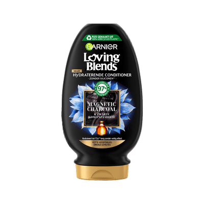 Garnier Loving Blends - Conditioner - Magnetic Charcoal - Vette hoofdhuid & droge lengtes - 250 ml