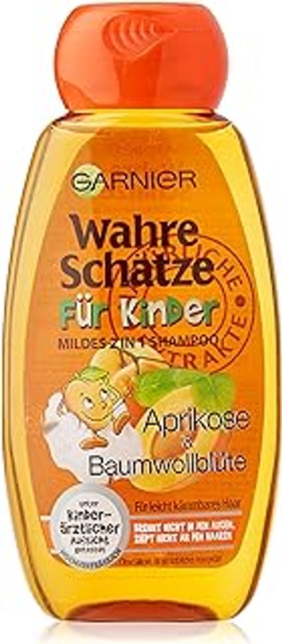 Garnier 2-in-1 shampoo, mild, voor kinderen, reinigt bijzonder zacht, brandt niet in de ogen, zonder parabenen, zonder siliconen, ware schatten, per stuk verpakt 1 x 250 ml