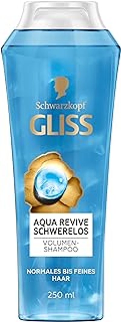Gliss Aqua Revive Schwerelos Shampoo 250 ml, haarshampoo met panthenol en zeewier, reparatieshampoo voor normaal tot fijn haar