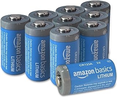 Amazon Basics Lithiumbatterijen, set van 10, CR123A, 3 V