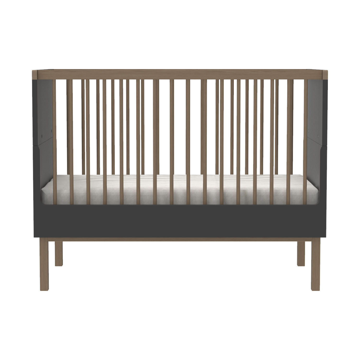 Kidsmill Sepp Babybed Antraciet / Beuken 60 x 120 cm